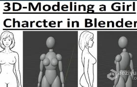 Blender女性角色建模制作基础训练视频教程