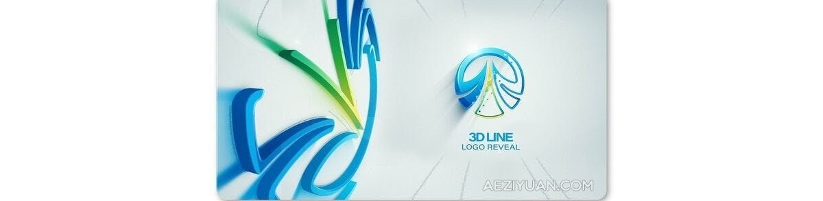 建筑企业风格绘画笔触动画制作3D线条LOGO标识-AE模板 3D Lines Logotype Intro