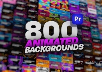 800种可循环响应式设计色彩鲜艳的动画背景元素包-PR模板 Animated Backgrounds Pack For Premiere Pro