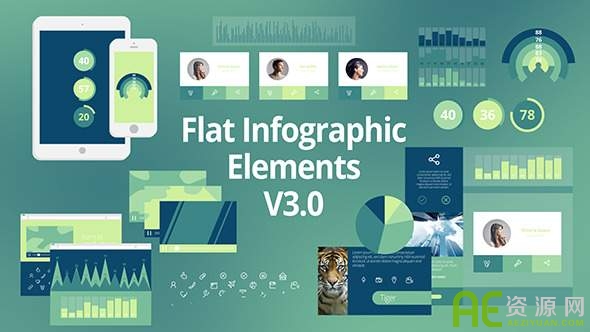 扁平化风格动态元素包运动图形模板扁平化,风格,动态,元素,运动图形 - AE资源网 www.aeziyuan.com