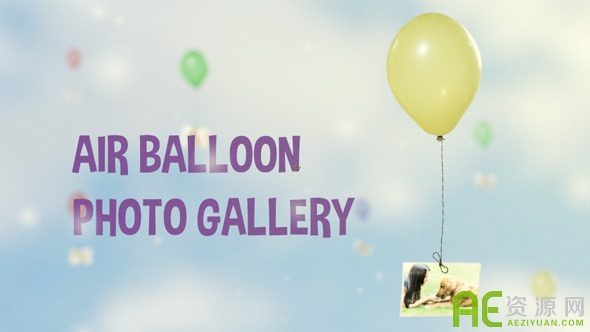 气球吊相片效果儿童模板-Balloon Photo Gallery气球,相片,效果,模板,photo - AE资源网 www.aeziyuan.com