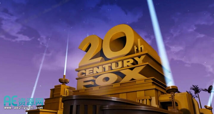 用C4D+AE制作20世纪福克斯电影公司片头动画,含音频 20th Century Fox Intro制作,20世纪福克斯,福克斯,电影公司,片头动画 - AE资源网 www.aeziyuan.com