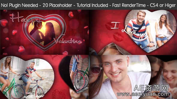 唯美情侣电子相册AE模板Videohive Valentine's Day唯美,情侣,电子相册 - AE资源网 www.aeziyuan.com