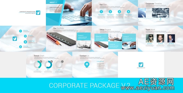 公司企业形象宣传片展示AE模板Videohive Corporate Package V.2企业形象,企业形象宣传,形象宣传,宣传片,展示 - AE资源网 www.aeziyuan.com