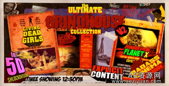 无限恐怖风格模板合集AE模板 The Ultimate Grindhouse Collection V2无限恐怖,风格,模板,合集,ultimate - AE资源网 www.aeziyuan.com