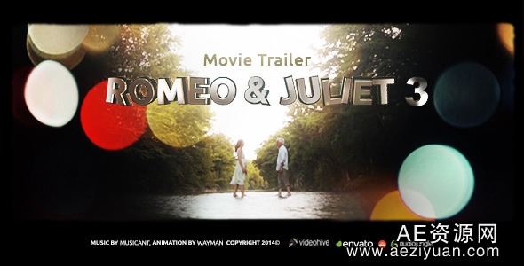 电影片头婚礼预告片AE模板Videohive Romeo &amp; Juliet 3 (Movie Trailer)AE资源网,Videohive,AE模板,AE工程,AE源文件 - AE资源网 www.aeziyuan.com