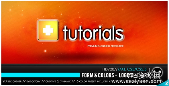 超炫粒子光效logo展示AE模板Videohive Form &amp; Colors - Logo Opener超炫,粒子,展示 - AE资源网 www.aeziyuan.com