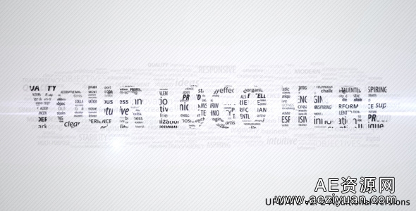 多文字汇聚成LOGO标志展示AE模板Videohive Buzzwords Logo Reveal II标志,展示,logo - AE资源网 www.aeziyuan.com