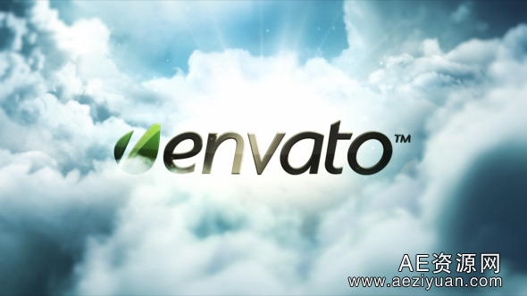 天空中上升云logo标志片头动画AE模板Videohive Sky Logo上升,标志 - AE资源网 www.aeziyuan.com