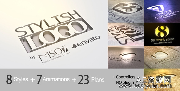 时尚雕刻Logo演绎动画展示AE模板Videohive Stylish Logo PackAE资源网,Videohive,AE模板,AE源文件,AE工程 - AE资源网 www.aeziyuan.com