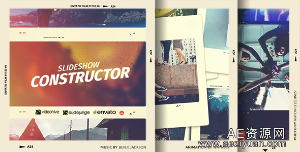 100张漏光相册幻灯片展示AE模板Videohive Slideshow ConstructorAE资源网,AE模板,AE源文件,AE工程,AE下载 - AE资源网 www.aeziyuan.com