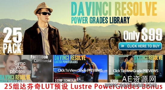 25组达芬奇LUT预设 Lustre Power Grades Bonus for DaVinci Resolve达芬奇,预设,power,grade,davinci - AE资源网 www.aeziyuan.com