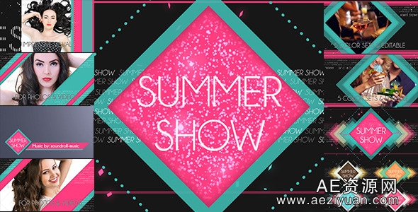 夏季时尚包装展示动画AE模板Summer Show Package时尚,下载地址,Summer,音乐,包装 - AE资源网 www.aeziyuan.com