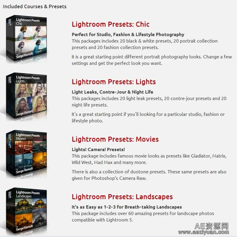 8套Lightroom精品预设包Photoserge – Lightroom Presets可以采用IP方法调用,一台机器挂掉,CURLOPT_URL,CURLOPT_HEADER,CURLOPT_POST - AE资源网 www.aeziyuan.com