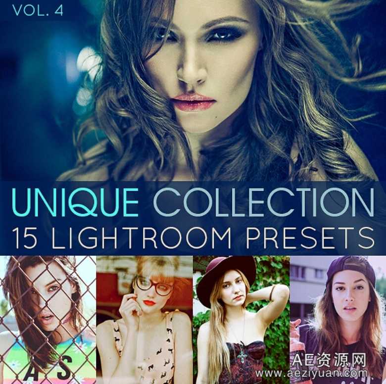 国外模特摄影LR调色预设 15 Unique Lightroom Presets Vol.4国外,模特摄影,摄影,调色,预设 - AE资源网 www.aeziyuan.com