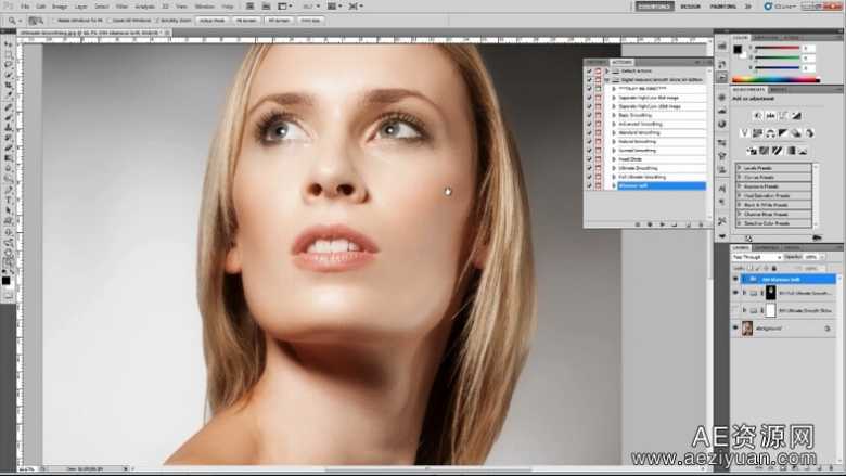 高端磨皮美肤PS教程动作工具包 Smooth Skins高端,美肤,工具包,smooth - AE资源网 www.aeziyuan.com