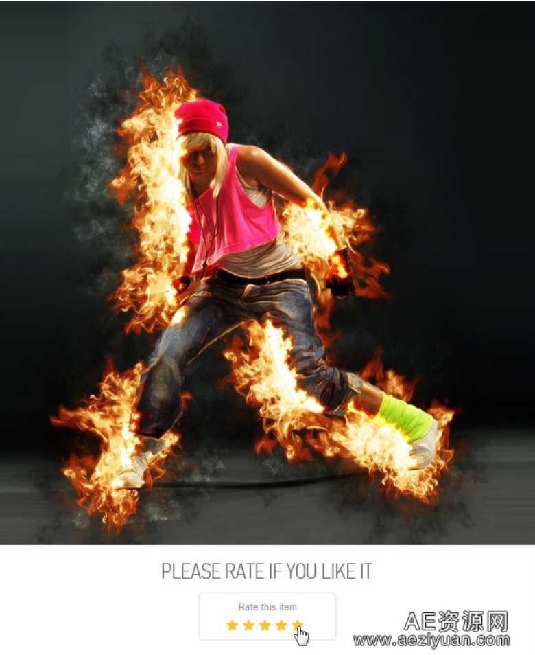 燃烧的火焰 PS动作 Fire / Burn Photoshop Action[附视频教程]燃烧的火焰,动作,photoshop,action,视频教程 - AE资源网 www.aeziyuan.com