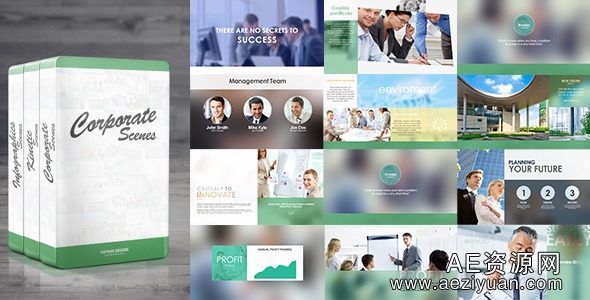 企业宣传整体包装动画AE模板 Videohive Corporate Package 3-in-1企业宣传,整体包装,动画,corporate,package - AE资源网 www.aeziyuan.com