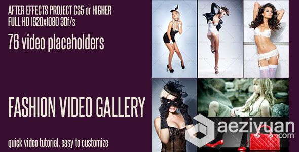 时尚视觉分割包装动画AE模板 Videohive Fashion Video Gallery时尚视觉,分割,包装,动画,fashion - AE资源网 www.aeziyuan.com