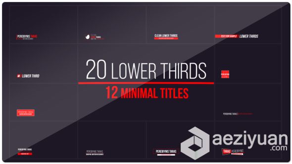 32组超实用标题与下横栏动画AE模板合辑 Videohive 20 Lower Thirds and 12 Titles实用,标题,动画,合辑,lower - AE资源网 www.aeziyuan.com