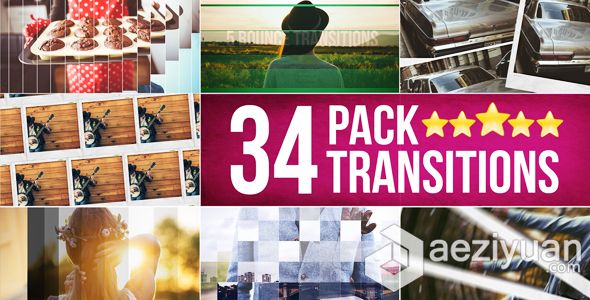 34组完美变化转场动画AE模板 Videohive 34 Transitions Pack完美,变化,转场,动画,transition - AE资源网 www.aeziyuan.com