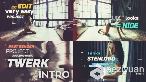 超酷时尚宣传动画AE模板 Videohive Twerk Intro超酷,时尚,动画,twerk,intro - AE资源网 www.aeziyuan.com