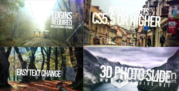 3D大标识相册动画AE模板 Videohive 3D Slide Photo标识,动画,slide,photo - AE资源网 www.aeziyuan.com