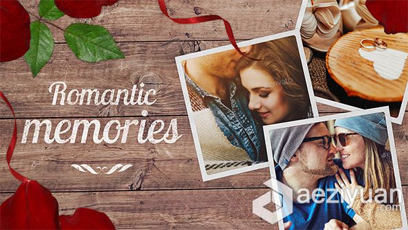 浪漫回忆木纹玫瑰相册动画AE模板 Videohive Romantic Memories浪漫,回忆,木纹,玫瑰,相册 - AE资源网 www.aeziyuan.com