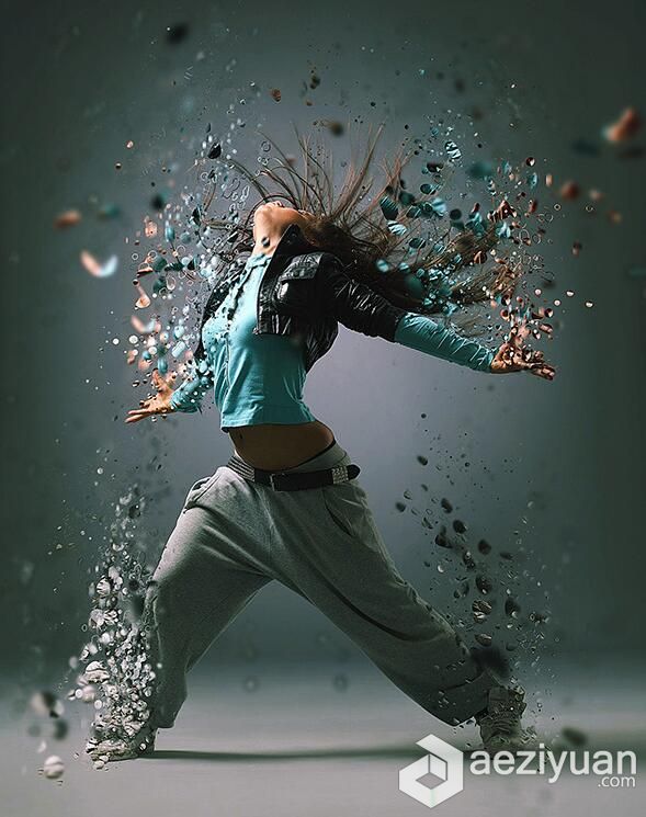 超酷分散碎片打散效果PS动作NO2 （Dispersion 2 Photoshop Actions）附视频教程超酷,分散,碎片,打散,效果 - AE资源网 www.aeziyuan.com