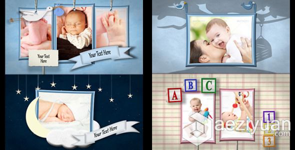 卡通欢乐宝贝展示AE模板VideoHive Baby Shadowbox Show卡通,欢乐,宝贝,展示,baby - AE资源网 www.aeziyuan.com