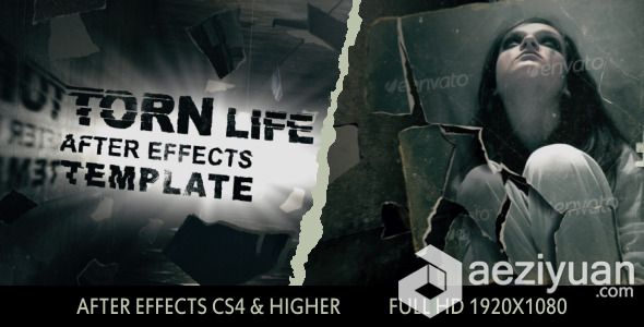 撕裂生命展示动画AE模板 Videohive Torn Life动画 - AE资源网 www.aeziyuan.com