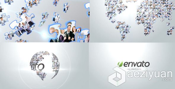 世界地图拼图变换公司标志动画AE模板Videohive Corporate Puzzles World地图拼图,变换,公司标志,动画,corporate - AE资源网 www.aeziyuan.com