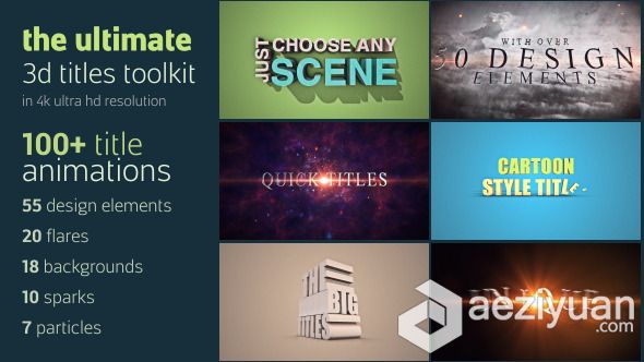 终极三维标题工具包AE模板Ultimate 3D Titles Toolkit cs5终极,三维,标题,工具包,ultimate - AE资源网 www.aeziyuan.com