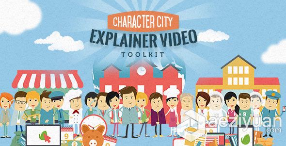 二维卡通人物解说MG角色动画场景产品宣传AE模板 Videohive Mega Explainer toolkit...卡通人物,产品,动画,角色 - AE资源网 www.aeziyuan.com