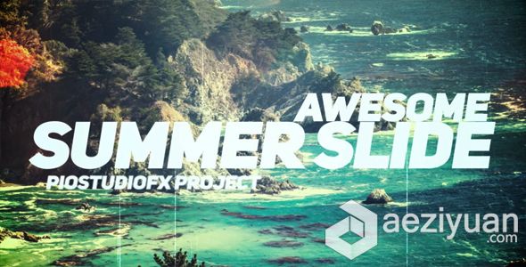 动感夏季度假摄影幻灯片相册动画AE模板 Videohive Awesome Summer Slide动感,摄影,幻灯片,相册,动画 - AE资源网 www.aeziyuan.com