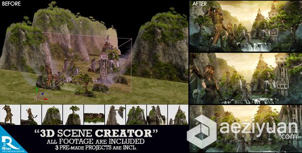 三维空间立体场景创建包AE模板 VideoHive 3D Scene Creator Kit三维空间,立体,场景,创建,creator - AE资源网 www.aeziyuan.com