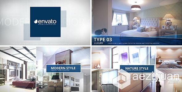 室内装修相册视频展示动画AE模板 VideoHive Modern Interior Photo Gallery室内装修,装修,相册,视频,展示 - AE资源网 www.aeziyuan.com