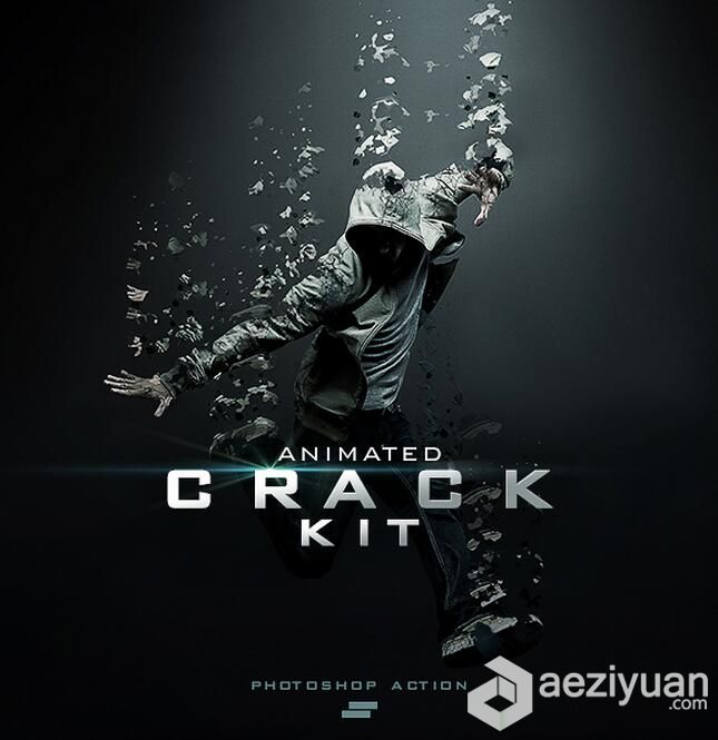 碎片分裂GIF特效PS动作 Gif Animated Crack Kit PS Action 附视频教程碎片,分裂,特效,动作,animated - AE资源网 www.aeziyuan.com