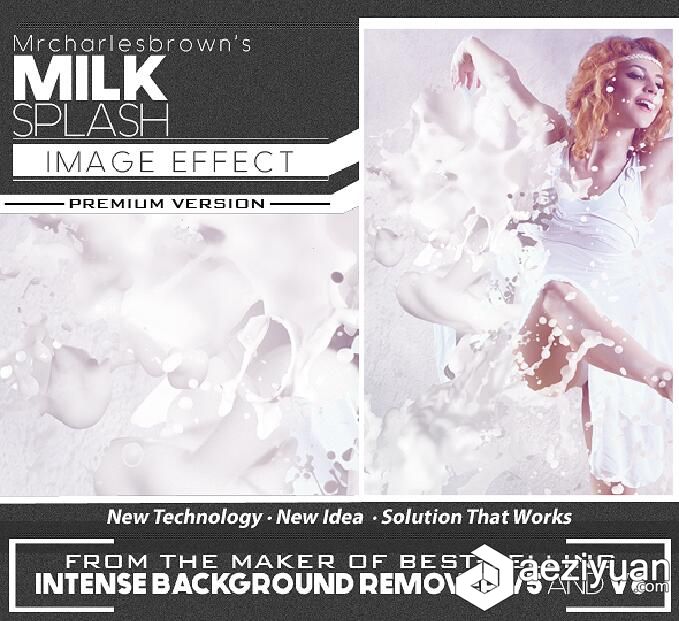 牛奶飞溅特效PS动作 Milk Splash Image Effect 附视频教程牛奶,飞溅,特效,动作,splash - AE资源网 www.aeziyuan.com