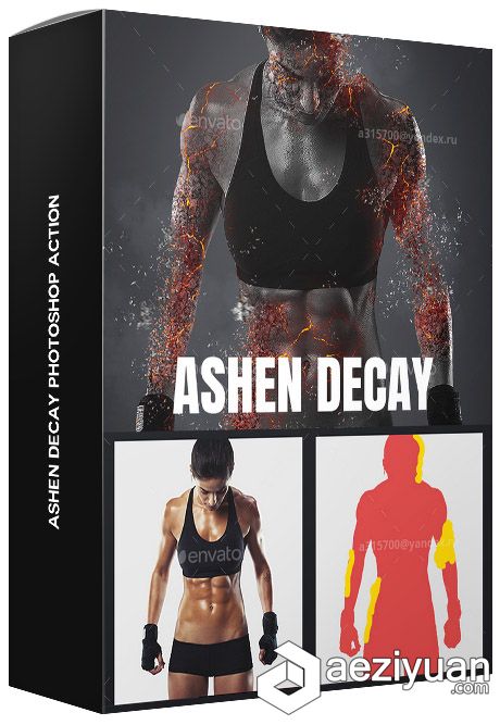 熔岩裂纹特效PS动作 Ashen Decay Photoshop Action 附视频教程熔岩,裂纹,特效,动作,photoshop - AE资源网 www.aeziyuan.com