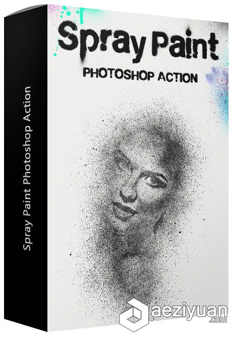 喷墨效果PS动作 Spray Paint Photoshop Action 附视频教程喷墨,效果,动作,photoshop,action - AE资源网 www.aeziyuan.com