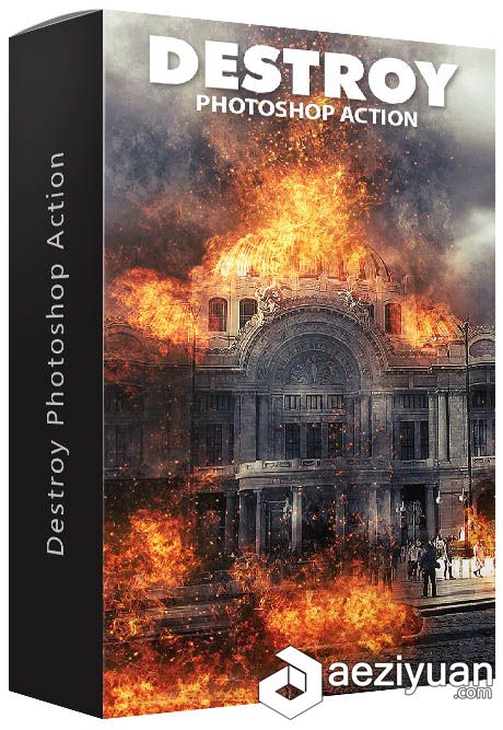 火灾爆炸PS动作 Destroy Photoshop Action 附操作视频教程火灾,爆炸,动作,destroy,photoshop - AE资源网 www.aeziyuan.com