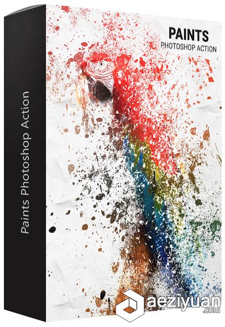 涂料水彩分散动作 Paints Photoshop Action 附操作视频教程涂料,水彩,分散,动作,photoshop - AE资源网 www.aeziyuan.com