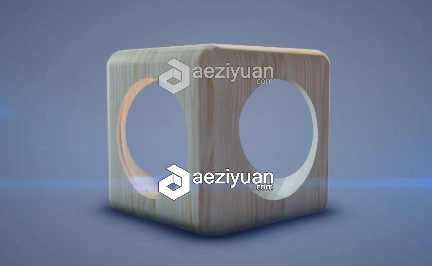 C4D立方器镂空建模木纹材质视频教程 Cube use material wood Cinema 4D Tutorial立方,镂空,建模,木纹,材质 - AE资源网 www.aeziyuan.com