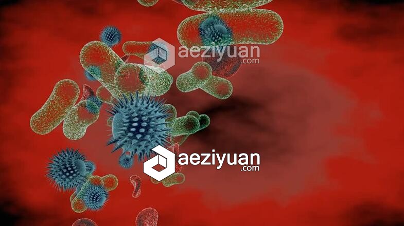 C4D显微镜下观察微生物活动视频教程 Virus y bacterias al microscopio C4D Tutorial显微镜,观察,活动视频,virus,bacteria - AE资源网 www.aeziyuan.com