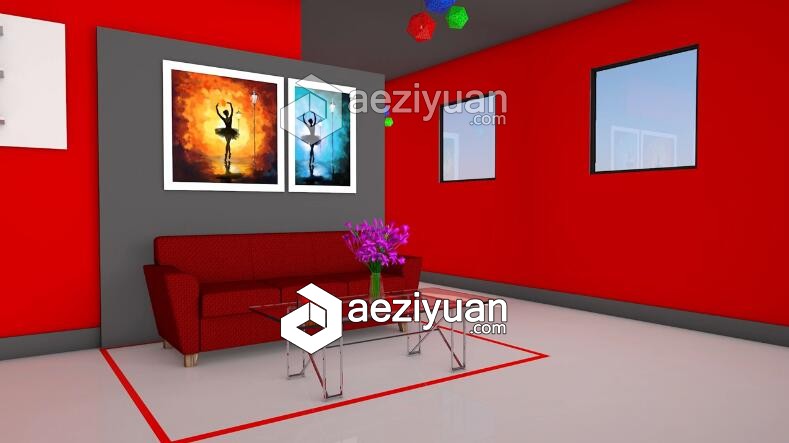 C4D客厅建模材质渲染视频教程 Room Interior Design Cinema 4D Tutorial客厅,建模,材质,渲染,interior - AE资源网 www.aeziyuan.com