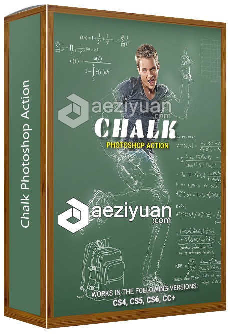 粉笔特效PS动作 Chalk Photoshop Action 附视频教程粉笔,特效,动作,photoshop,action - AE资源网 www.aeziyuan.com