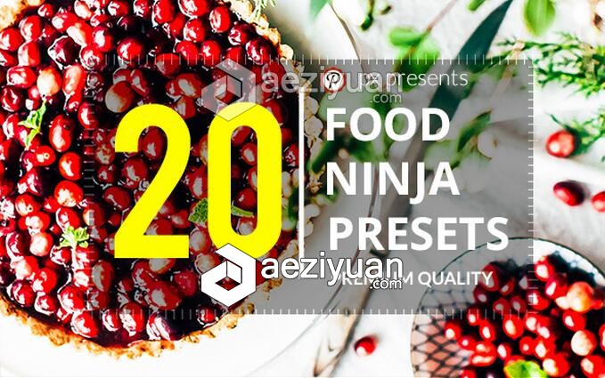 20生活美食摄影后期Lightroom预设 Food Ninja Premium Presets摄影后期,后期,lightroom,预设,ninja - AE资源网 www.aeziyuan.com