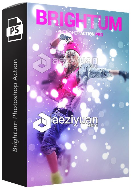 散景光斑特效英文版PS动作 Brightum Photoshop Action特效,英文版,动作,photoshop,action - AE资源网 www.aeziyuan.com