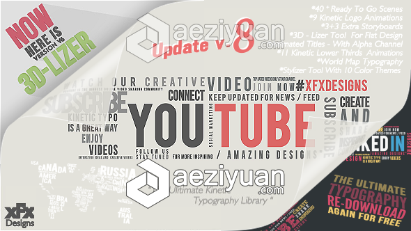 标题字幕排版AE模板 videohive Kinetic Typography Pack标题,字幕,排版,kinetic,typography - AE资源网 www.aeziyuan.com